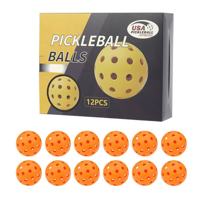 12-Pack Orange Professional Outdoor Pickleballs in Deluxe Gift Box - Seamless Crack-Resistant 40-Hole Training Balls Set