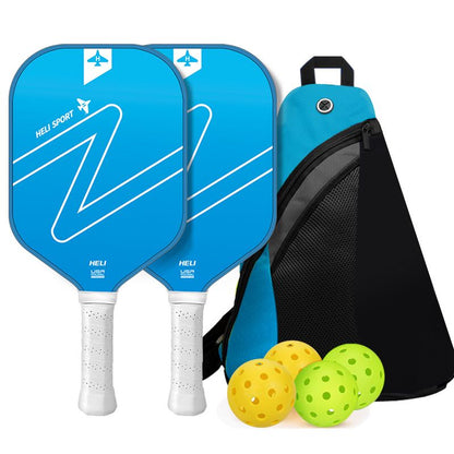 Gradient Blue Fiberglass Pickleball Paddle Set - USAPA High-Rebound Dual Rackets (TPU Edge), 4 Outdoor Balls & Triangle Carry Case for Outdoor Play