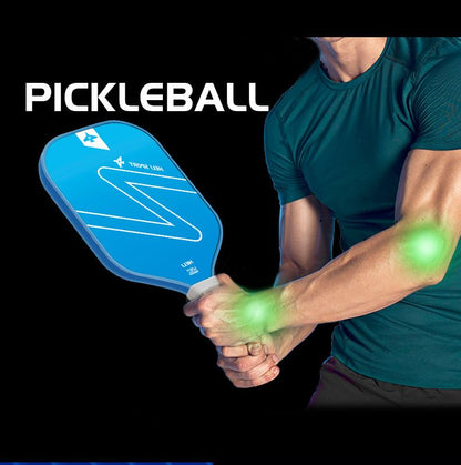 Gradient Blue Fiberglass Pickleball Paddle Set - USAPA High-Rebound Dual Rackets (TPU Edge), 4 Outdoor Balls & Triangle Carry Case for Outdoor Play