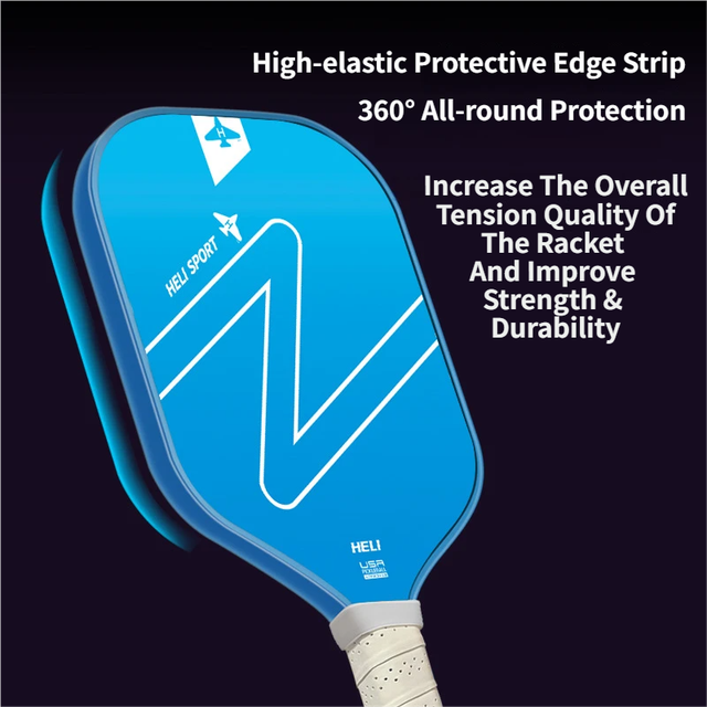 Gradient Blue Fiberglass Pickleball Paddle Set - USAPA High-Rebound Dual Rackets (TPU Edge), 4 Outdoor Balls & Triangle Carry Case for Outdoor Play