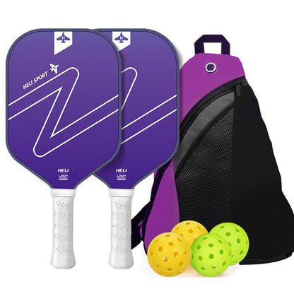Gradient Purple Fiberglass Pickleball Paddle Set - USAPA High-Rebound Dual Rackets (TPU Edge), 4 Outdoor Balls & Triangle Carry Case for Outdoor Play