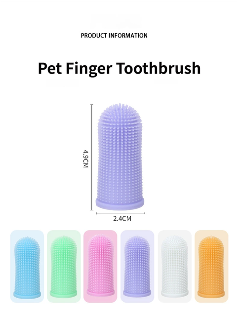 6 PCS Soft Silicone Pet Finger Toothbrush Set - 360Â° Gentle Dental Cleaning for Dogs / Cats' Plaque & Tartar Removal