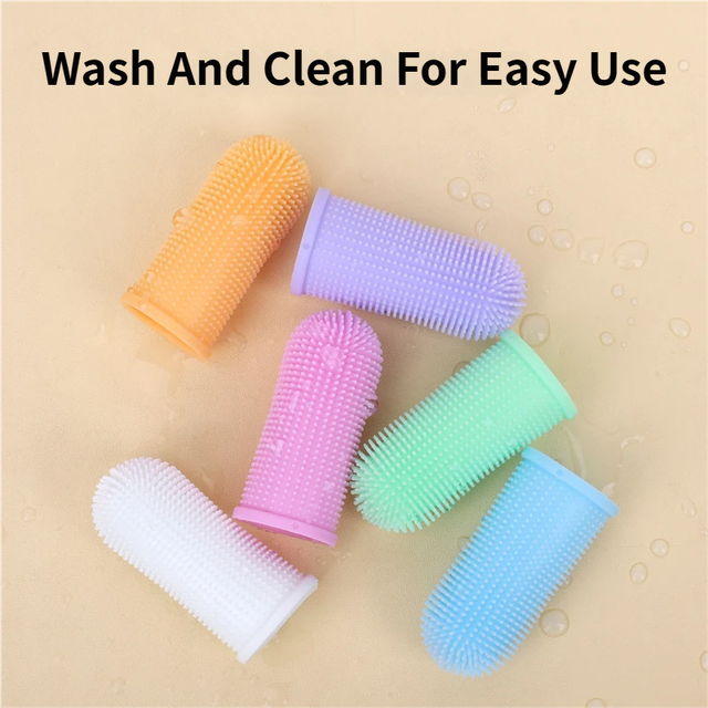 6 PCS Soft Silicone Pet Finger Toothbrush Set - 360Â° Gentle Dental Cleaning for Dogs / Cats' Plaque & Tartar Removal