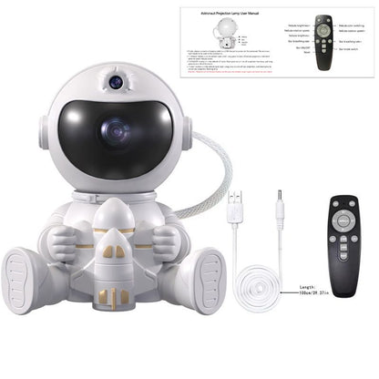 USB Powered Astronaut Nebula Projector & Starry Night Ambient Light with Space Shuttle Accents - 8 Nebula Effects, 360Â° Rotating Head & Remote Control