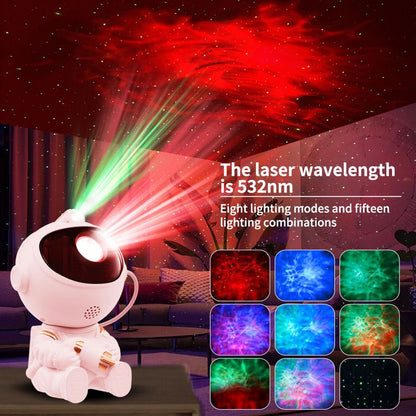 USB Powered Astronaut Nebula Projector & Starry Night Ambient Light with Space Shuttle Accents - 8 Nebula Effects, 360Â° Rotating Head & Remote Control