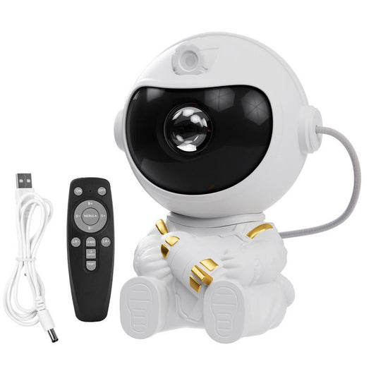 USB Powered Astronaut Nebula Projector & Starry Night Ambient Light with Airplane Accents - 8 Nebula Effects, 360Â° Rotating Head & Remote Control
