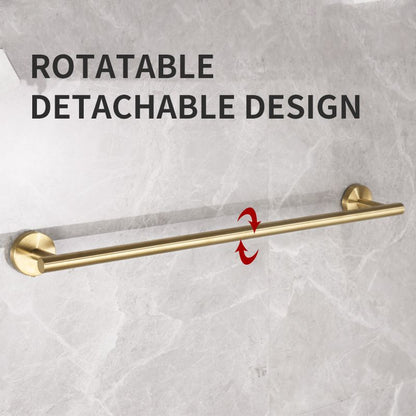 5PCS Matt Silver Stainless Steel Bathroom Organizer Set - Wall-Mounted Rotatable Towel Bar, Toilet Paper Holder, Towel Ring & Versatile T-shaped Hooks