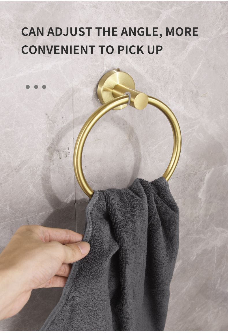 5PCS Matt Silver Stainless Steel Bathroom Organizer Set - Wall-Mounted Rotatable Towel Bar, Toilet Paper Holder, Towel Ring & Versatile T-shaped Hooks