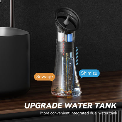 E80 Professional Electric Ear Irrigation and Ear Wax Removal Kit - Type-C Charging, 3 Pressure Levels, 2-in-1 230ML Sewage & Shimizu Tank & 12 Specialized Nozzles(4pcs 1-hole Nozzles +4pcs 3-hole Nozzles + 4pcs 5-hole Nozzles)