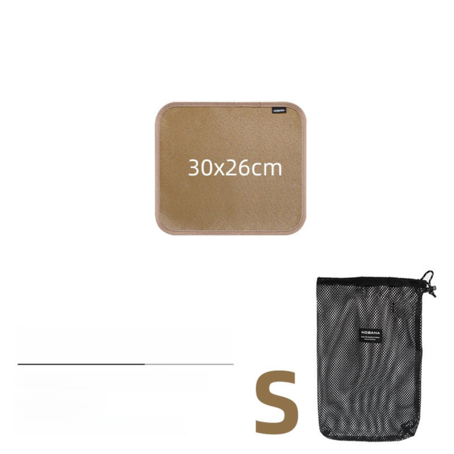 30 x 26 CM S Size Fireproof Outdoor Mat with Storage Bag - Silicone Coated Heat Resistant, Fire Pit Protector & BBQ Table Heat Shield