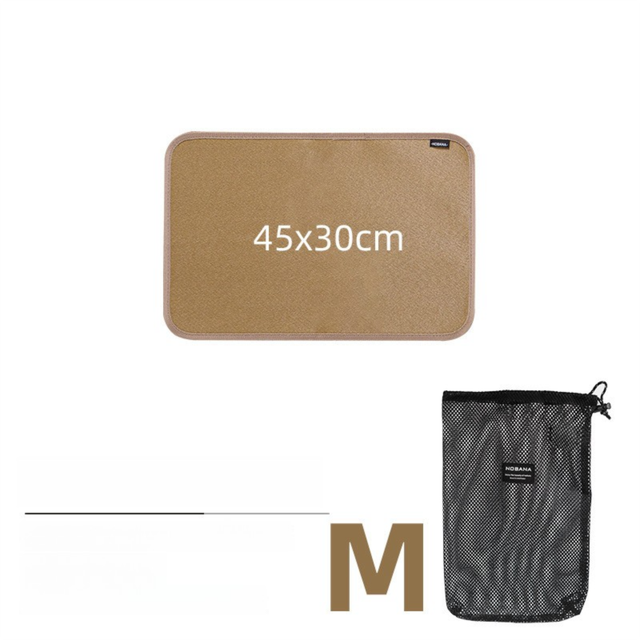 45 x 30 CM M Size Fireproof Outdoor Mat with Storage Bag - Silicone Coated Heat Resistant, Fire Pit Protector & BBQ Table Heat Shield