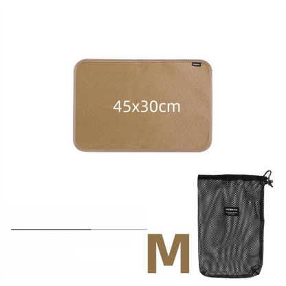 45 x 30 CM M Size Fireproof Outdoor Mat with Storage Bag - Silicone Coated Heat Resistant, Fire Pit Protector & BBQ Table Heat Shield