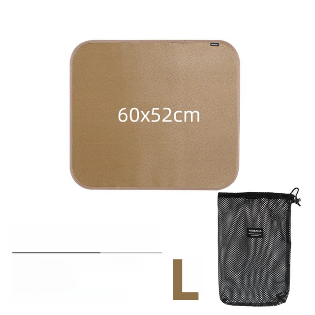 60 x 52 CM L Size Fireproof Outdoor Mat with Storage Bag - Silicone Coated Heat Resistant, Fire Pit Protector & BBQ Table Heat Shield