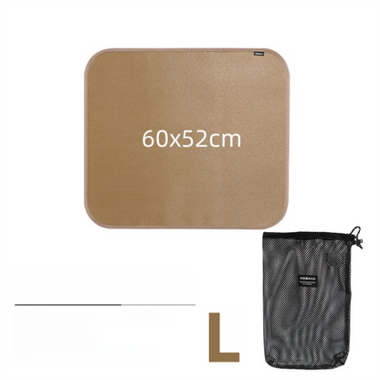 60 x 52 CM L Size Fireproof Outdoor Mat with Storage Bag - Silicone Coated Heat Resistant, Fire Pit Protector & BBQ Table Heat Shield