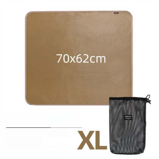 70 x 62 CM XL Size Fireproof Outdoor Mat with Storage Bag - Silicone Coated Heat Resistant, Fire Pit Protector & BBQ Table Heat Shield