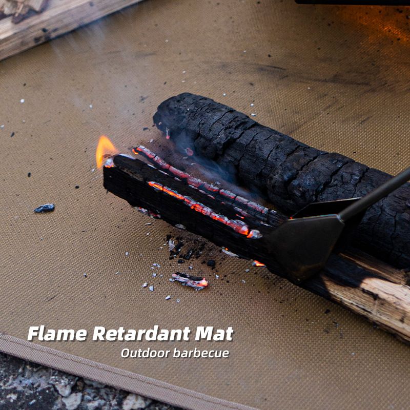 104 x 80 CM XXL Size Fireproof Outdoor Mat with Storage Bag - Silicone Coated Heat Resistant, Fire Pit Protector & BBQ Table Heat Shield