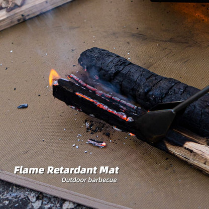 104 x 80 CM XXL Size Fireproof Outdoor Mat with Storage Bag - Silicone Coated Heat Resistant, Fire Pit Protector & BBQ Table Heat Shield