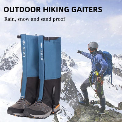 Green Breathable Nylon Waterproof Hiking Leg Gaiters and Snow Boot Gaiters (Fleece Lining) - Unisex Adjustable Sand & Mud Protection for Mountaineering & Desert Trekking, XL Size