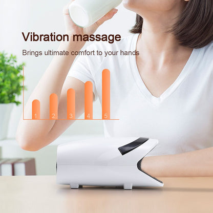 White Portable Electric Hand Massager - USB-C Rechargeable, Airbag Compression, Graphene 42â„ƒ Constant Heating & 5 Levels Intensity for Everyday Use and Arthritis Carpal Tunnel Relief
