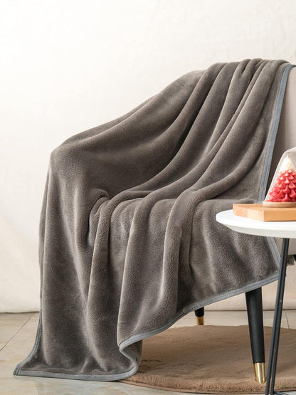 3-in-1 Portable Travel Blanket / Pillow / Wearable Shawl with Snap & Envelope Folding Design - 230GSM Soft Flannel Thickened Nap Blanket for Airplane Office Home, Space Saving & Machine Washable, Light Blue 40 x 60 inch
