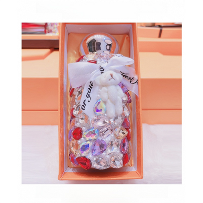 Purple Baby Bear Handmade Luxury Diamond Insulated Water Bottle – Bling Rhinestone 304 Stainless Steel Pocket Mug (260ml)