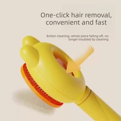 2 Pcs Pink Pet Self-Cleaning Slicker Brush for Cats and Dogs - Rabbit Ear Design with Stainless Steel Needles and ABS Handle - Gentle Deshedding and Massage Tool for Long Hair Breeds