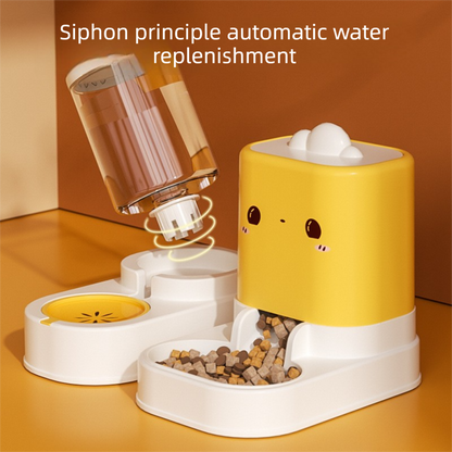 Green  Cat & Dog Automatic Feeder & Waterer Set â€“ 2-in-1 Dry & Wet Separation Station with 2200ml Food & 1000ml Water Capacity