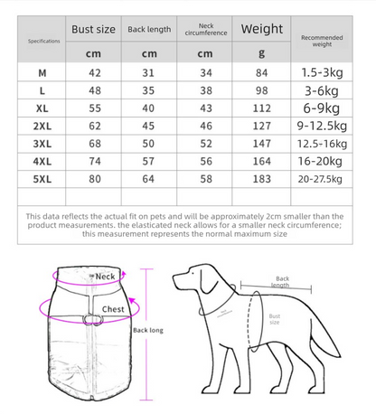 Pnik  M  Size  Dog Clothing â€” Warm, Thickened Cotton Jacket for Autumn & Winter; Waterproof Pet Vest â€” Reflective Safety Design, Leash-Compatible