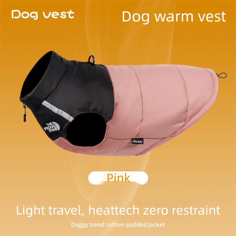 Pnik 2XL  Size  Dog Clothing â€” Warm, Thickened Cotton Jacket for Autumn & Winter; Waterproof Pet Vest â€” Reflective Safety Design, Leash-Compatible