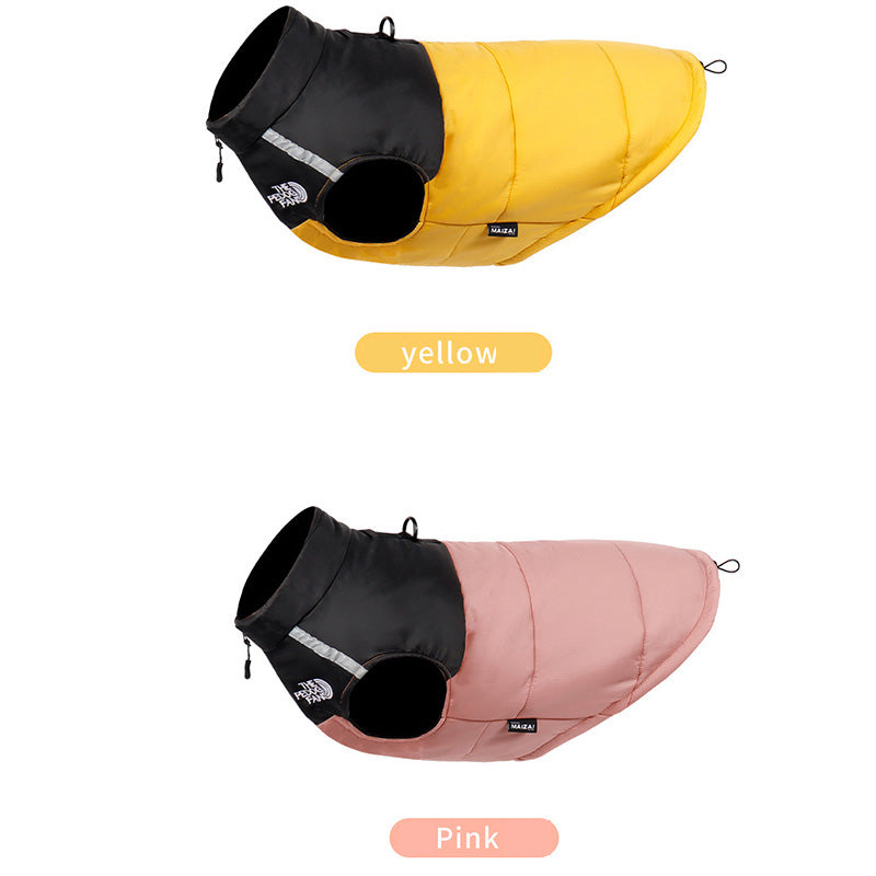 2-Pack (Pink + Yellow) â€”M Size  â€” Warm, Thickened Winter Dog Coat / Pet Clothing â€” Waterproof Winter Dog Vest â€” Reflective Safety Design (Leash Compatible)