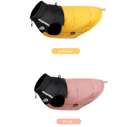 2-Pack (Pink + Yellow) â€”M Size  â€” Warm, Thickened Winter Dog Coat / Pet Clothing â€” Waterproof Winter Dog Vest â€” Reflective Safety Design (Leash Compatible)