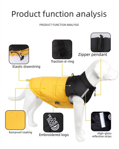 2-Pack (Pink + Yellow) â€”M Size  â€” Warm, Thickened Winter Dog Coat / Pet Clothing â€” Waterproof Winter Dog Vest â€” Reflective Safety Design (Leash Compatible)