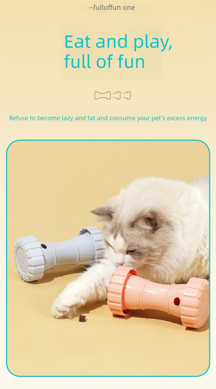 2 Packï¼ˆPinkï¼‰: Cat and Dog Treat Dispenser Toy â€“ Interactive, Durable, Bite-Resistant Slow-Feeder, Dumbbell and Tire-Shaped Pet Toy