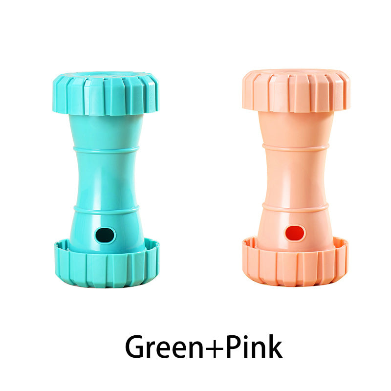 2 Packï¼ˆGreen+Pinkï¼‰: Cat and Dog Treat Dispenser Toy â€“ Interactive, Durable, Bite-Resistant Slow-Feeder, Dumbbell and Tire-Shaped Pet Toy