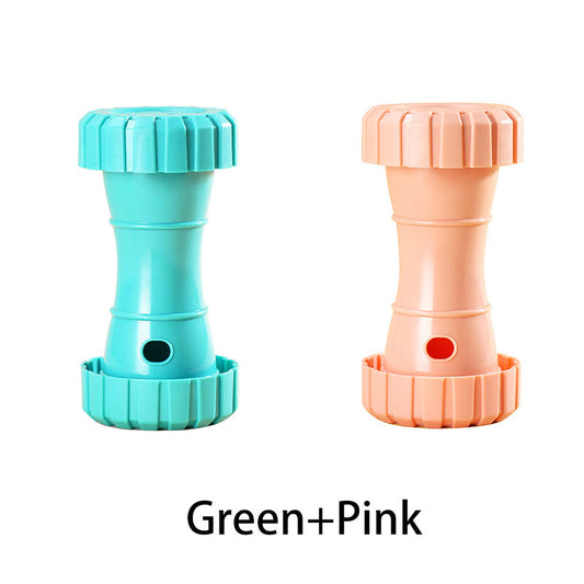 2 Packï¼ˆGreen+Pinkï¼‰: Cat and Dog Treat Dispenser Toy â€“ Interactive, Durable, Bite-Resistant Slow-Feeder, Dumbbell and Tire-Shaped Pet Toy