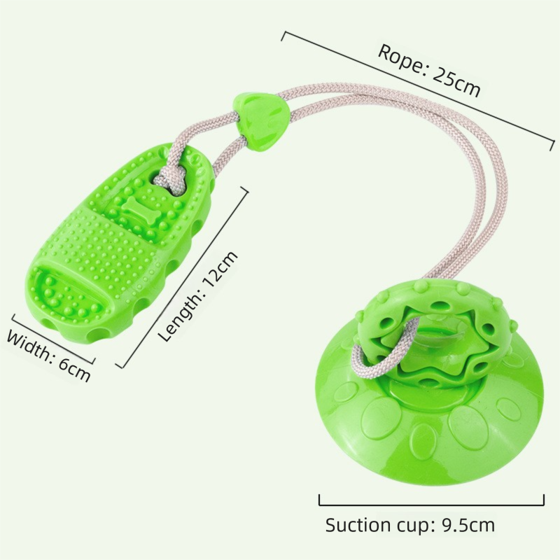 Green Slipper-Style Dog Toy â€” Suction Cup Design: Durable, Chew-Resistant Teether for Mental Stimulation, Independent Play, and Energy Expenditure â€” Pet Dog Chewing Toy