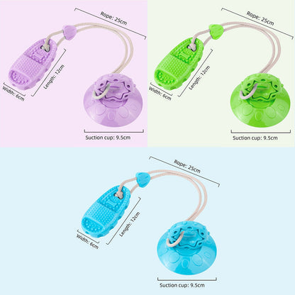 3-Piece Set (Blue, Purple, Green) Slipper-Shaped Dog Toys â€” Suction Cup Design: Durable, Chew-Resistant Teething Toys â€” Promotes Mental Stimulation, Independent Play, and Energy Expenditure â€” Pet Dog Teething Toys