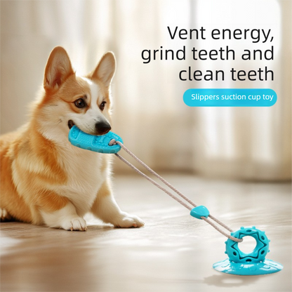 3-Piece Set (Blue, Purple, Green) Slipper-Shaped Dog Toys â€” Suction Cup Design: Durable, Chew-Resistant Teething Toys â€” Promotes Mental Stimulation, Independent Play, and Energy Expenditure â€” Pet Dog Teething Toys
