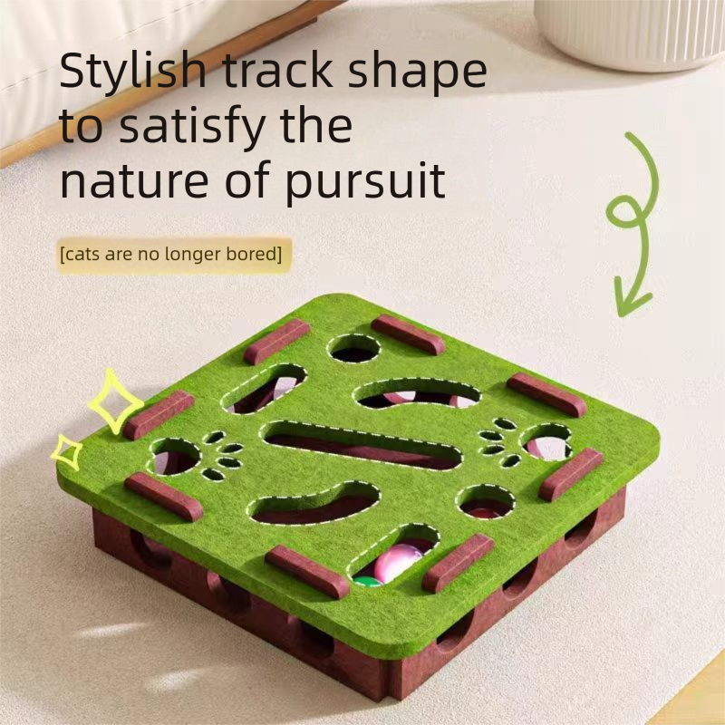 2-piece Green cat toy setâ€”featuring square and flower shapesâ€”is an excellent choice for feline entertainment and relaxation. It also serves as a fun maze for kittens and pets, and includes six bells.