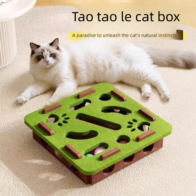 2-piece Grey cat toy setâ€”featuring square and flower shapesâ€”is an excellent choice for feline entertainment and relaxation. It also serves as a fun maze for kittens and pets, and includes six bells.