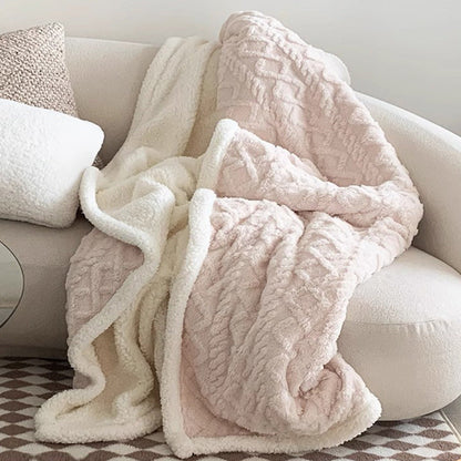 Blue 180*200cm Double Blanket, Taffeta Fleece Blanket, Thick Winter Quilt, Lambswool Coral Fleece Small Blanket, Office Nap Blanket, Sofa Cover Blanket, Bedding, Machine Washable