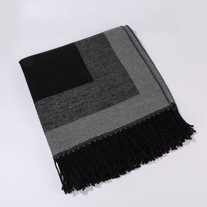 Pink elegant women's tassel cape shawl scarf, multi-functional all-in-one warm and comfortable winter shawl scarf, convenient for home, travel, and office wear, stylish and beautiful with tassels.