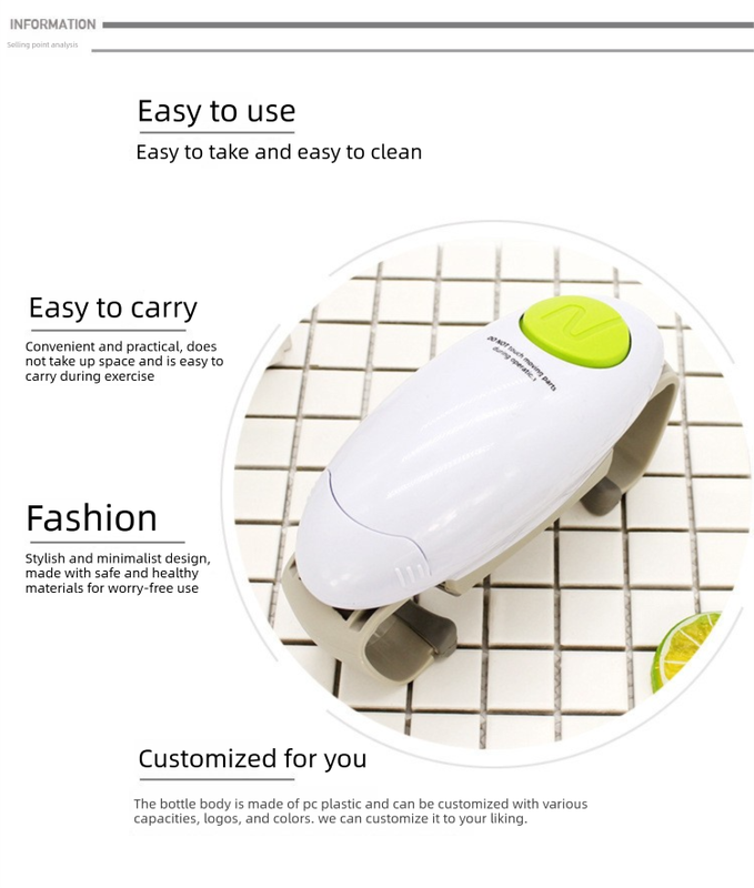 Black Upgraded One-Touch Electric Can Opener â€” Dual-Handle Design, Automatic Hands-Free Can/Bottle Opener, ABS Material, Battery-Powered (Batteries Not Included), Designed for the Kitchen