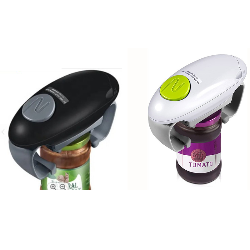 2-Pack Black and White Upgraded One-Touch Electric Can Opener â€” Dual-Handle Design, Automatic Hands-Free Can/Bottle Opener, ABS Material, Battery-Powered (Batteries Not Included), Designed for the Kitchen