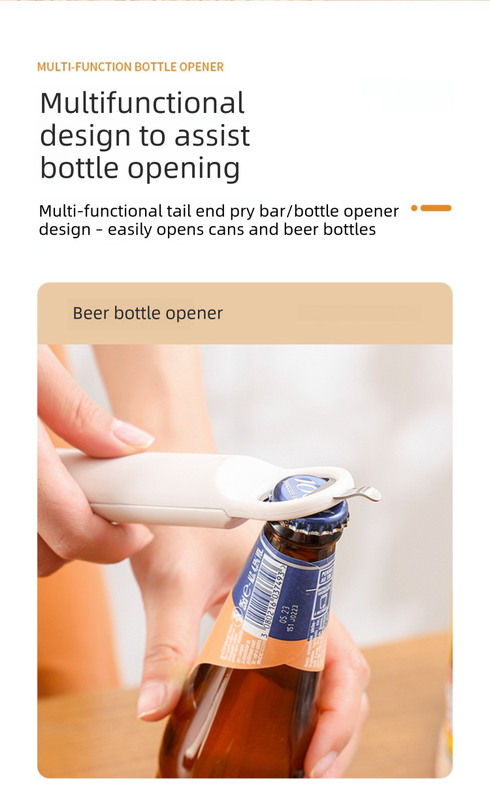White Multi-Functional Adjustable Can and Bottle Opener - Heavy Duty Jar Opener for Seniors, Women, and Weak Hands - Easy Grip Kitchen Gadget for Jars, Bottles, and Cans