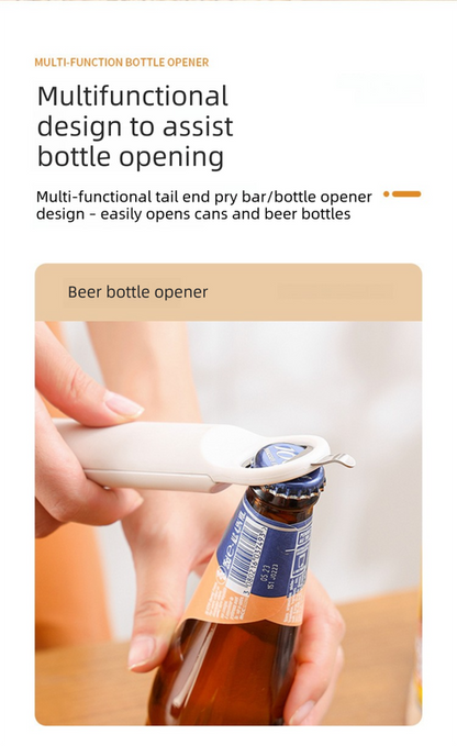 Red Multi-Functional Adjustable Can and Bottle Opener - Heavy Duty Jar Opener for Seniors, Women, and Weak Hands - Easy Grip Kitchen Gadget for Jars, Bottles, and Cans