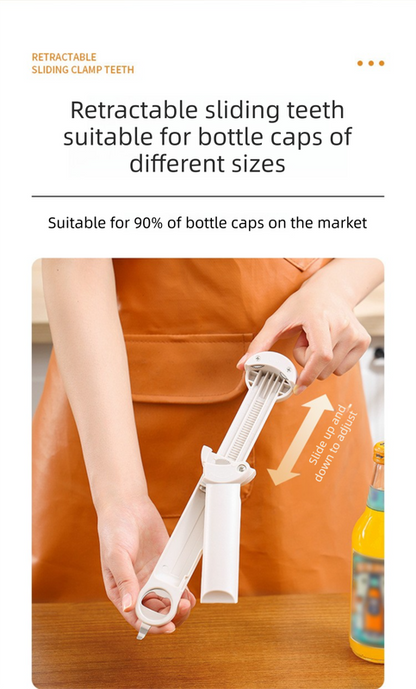 Blue Multi-Functional Adjustable Can and Bottle Opener - Heavy Duty Jar Opener for Seniors, Women, and Weak Hands - Easy Grip Kitchen Gadget for Jars, Bottles, and Cans