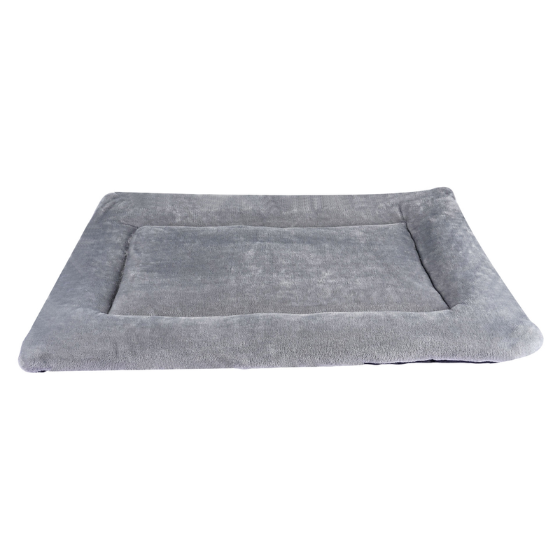 Grey M size Plush Flannel Pet Bed with Removable Sponge - Waterproof, Extra Wide & Thickened, Soft Four Seasons Pet Sleeping Mat for Dogs and Cats