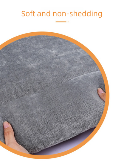 Grey L size Plush Flannel Pet Bed with Removable Sponge - Waterproof, Extra Wide & Thickened, Soft Four Seasons Pet Sleeping Mat for Dogs and Cats