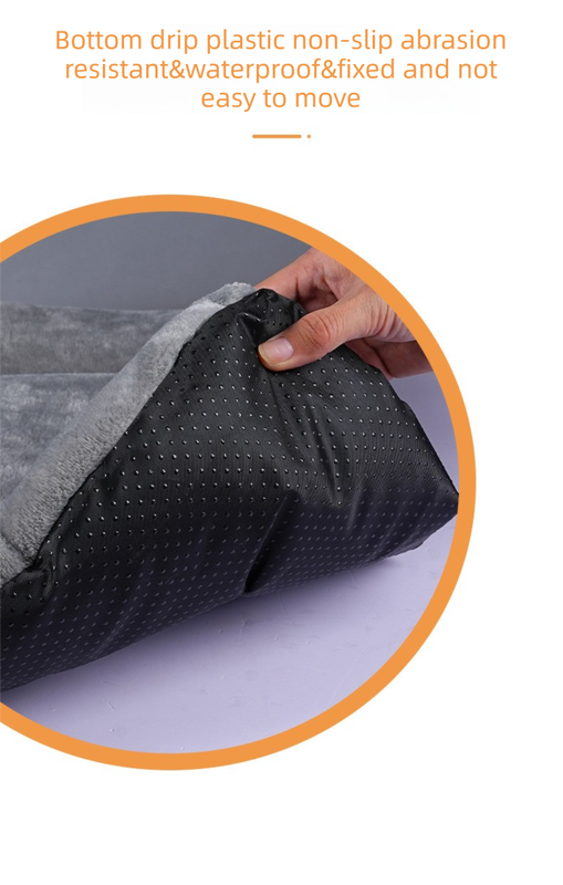Grey L size Plush Flannel Pet Bed with Removable Sponge - Waterproof, Extra Wide & Thickened, Soft Four Seasons Pet Sleeping Mat for Dogs and Cats